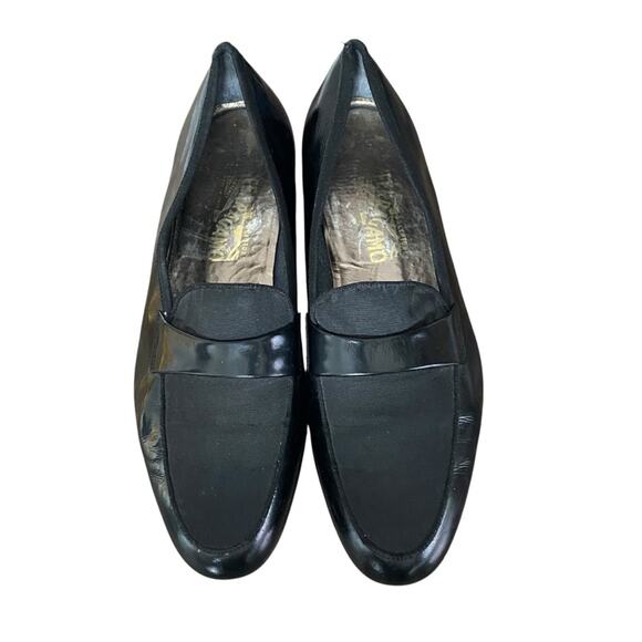 Salvatore Ferragamo Antoane Tuxedo Black Patent Leather Loafer Shoes size 10 - Picture 1 of 9